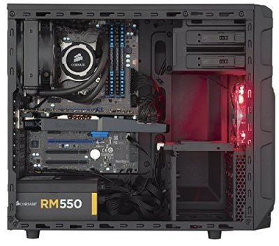 Corsair CC-9011052-WW SPEC-03 Carbide Series™ SPEC-03 Red LED Mid-Tower Gaming Case with 1 yr warranty
