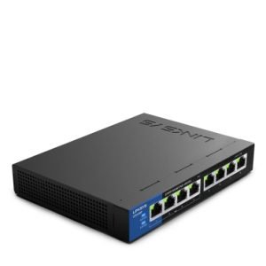 Linksys LGS108P-AP 8-Port Desktop Gigabit PoE Switch. Wired connection speed up to 1000 Mbps