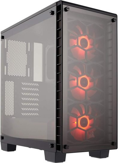 corsair  CC-9011101-WW 460X Crystal Series™ 460X RGB Compact ATX Mid-Tower Case with 1 yr warranty