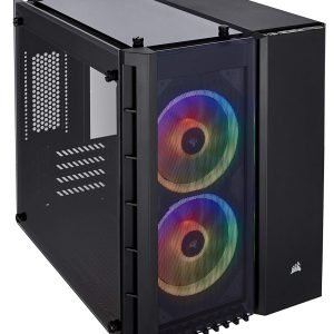 Corsair CC-9011135-WW 280X Crystal Series 280X RGB Tempered Glass Micro ATX Case — Black  with 1 yr warranty