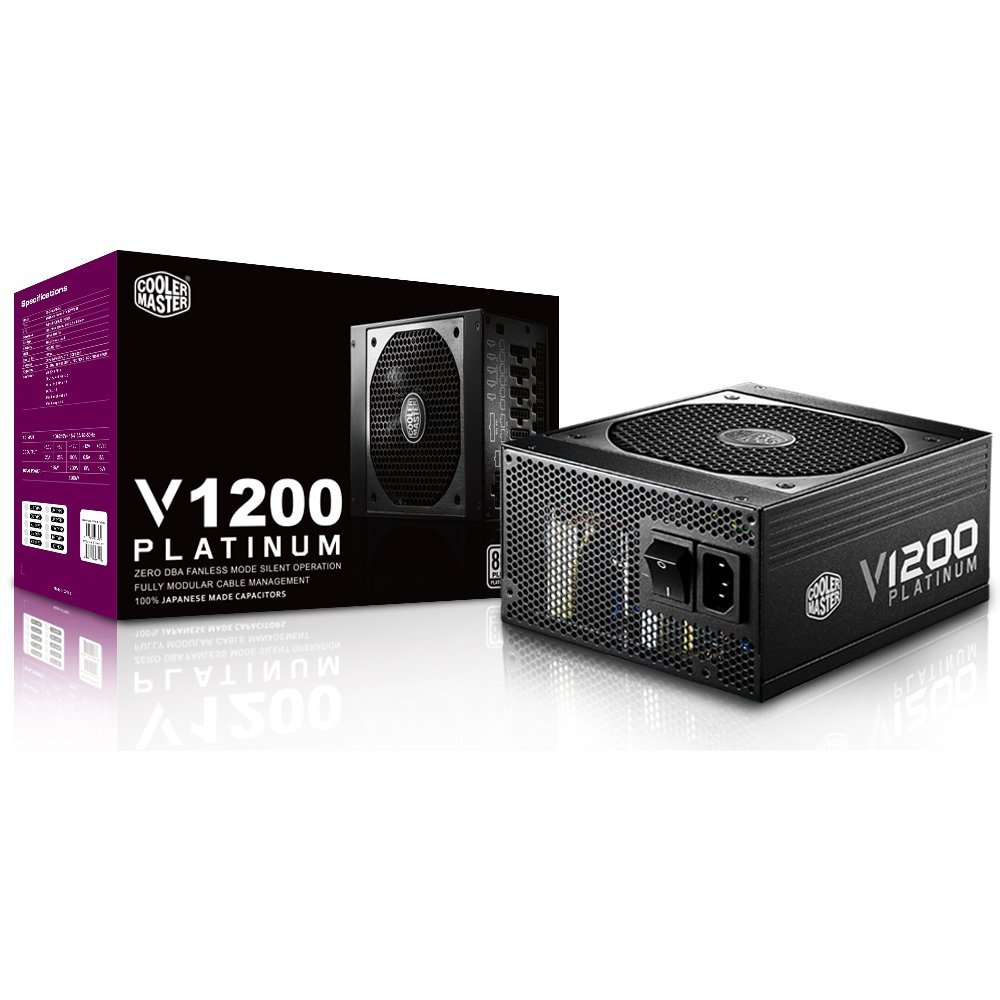 Cooler Master V1200, Full Modular 80+ Platinum Certified 1200W Power Supply with Hybrid Fan Mode,