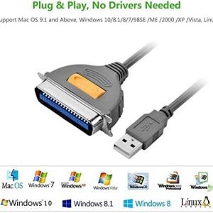 Ugreen Usb To Parallel Port Ieee1284 Cn36 Printer Cable 10ft-30228