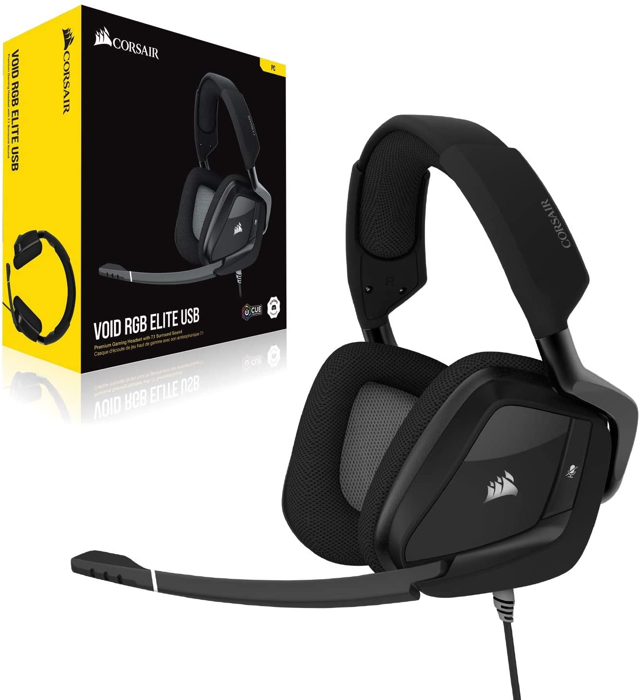 Corsair Void Rgb Elite Usb Premium Gaming Headset, 7.1 Surround Sound
