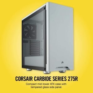Corsair Carbide Series 275r Tempered Glass Mid-tower Gaming Case White