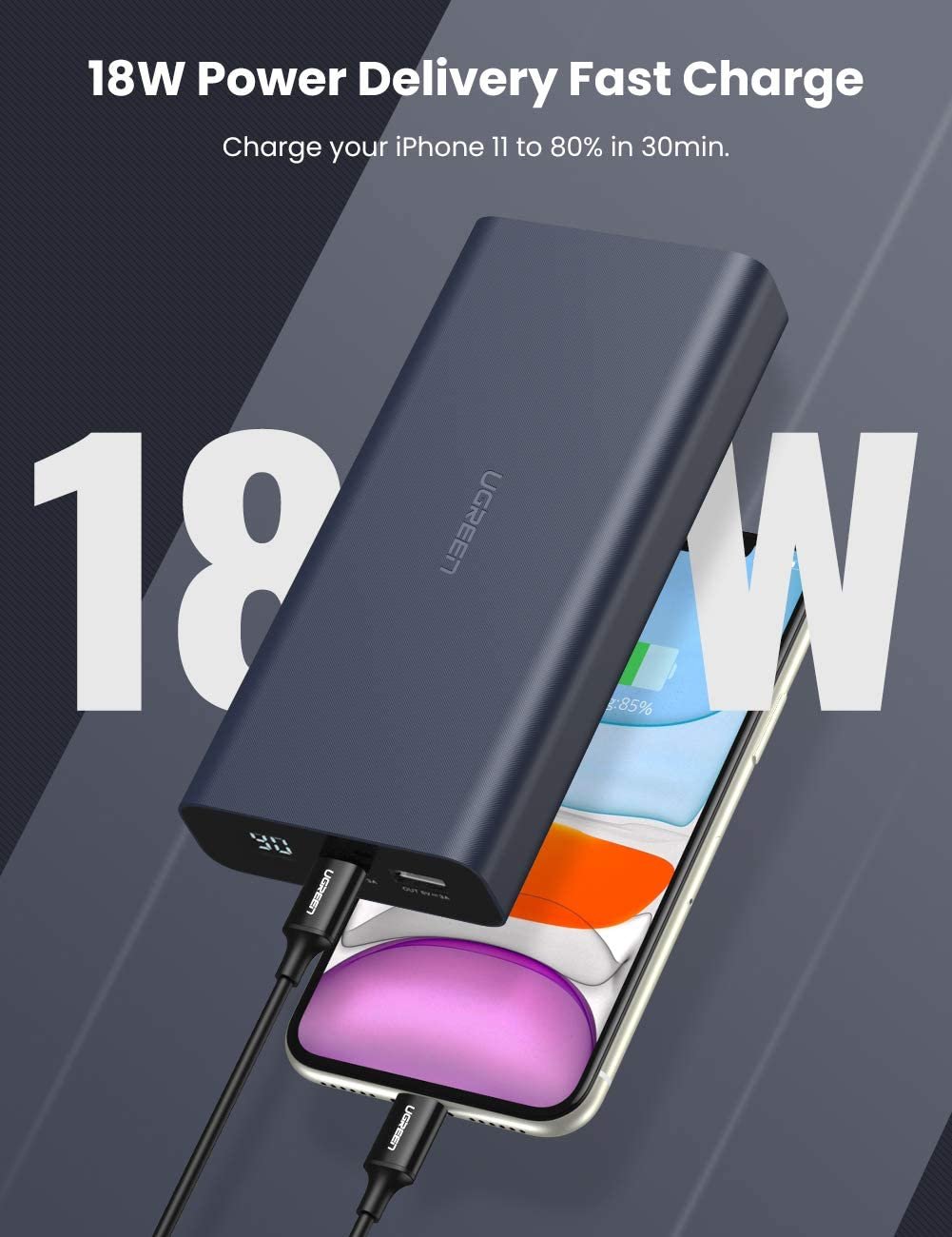 Ugreen 20000mah Quick Charging Power Bankdigital Display-70511