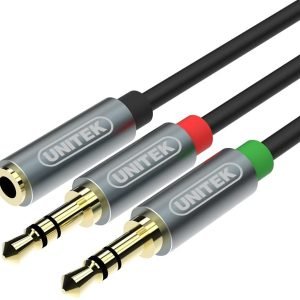 Unitek Y-c957abk 3.5mm Aux Audio Cable - Female To 2xmale