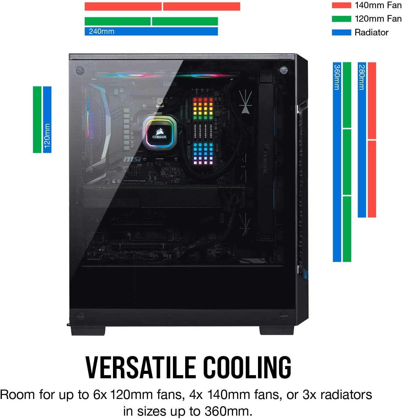 Corsair Icue 220t Rgb Airflow Mid-tower Smart Case/casing Black