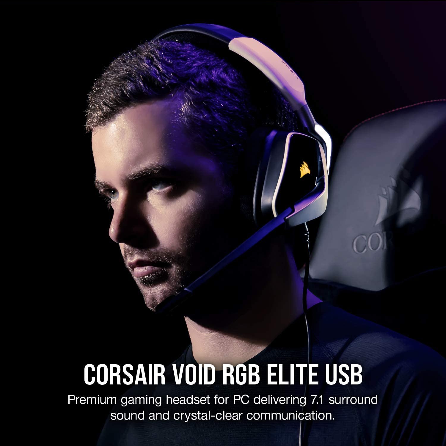 Corsair Void Rgb Elite Usb Gaming Headset,7.1 Surround Sound White