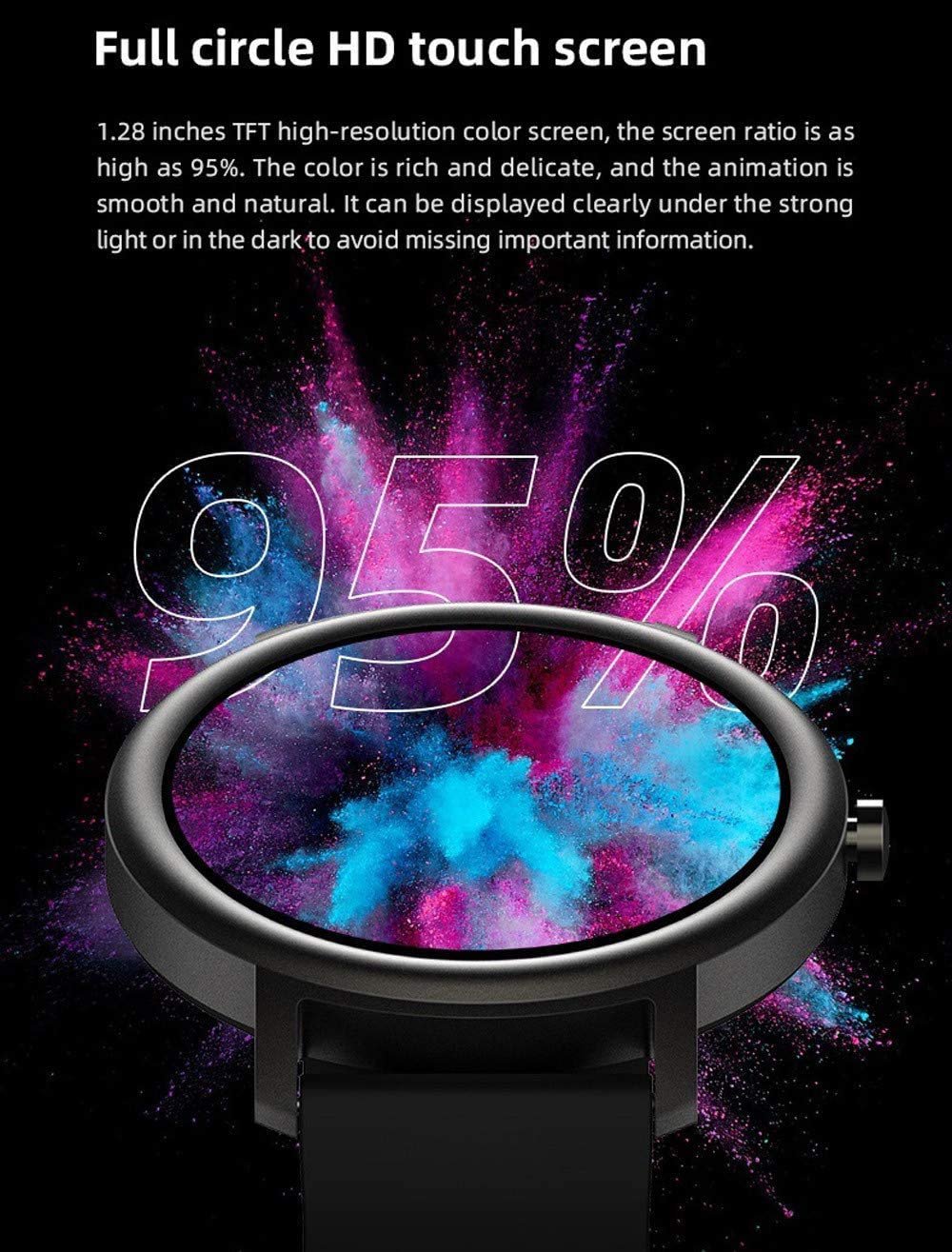 Mibro Air Round Smart Watch 25days Standby Battery Life -1yr Wrnty.