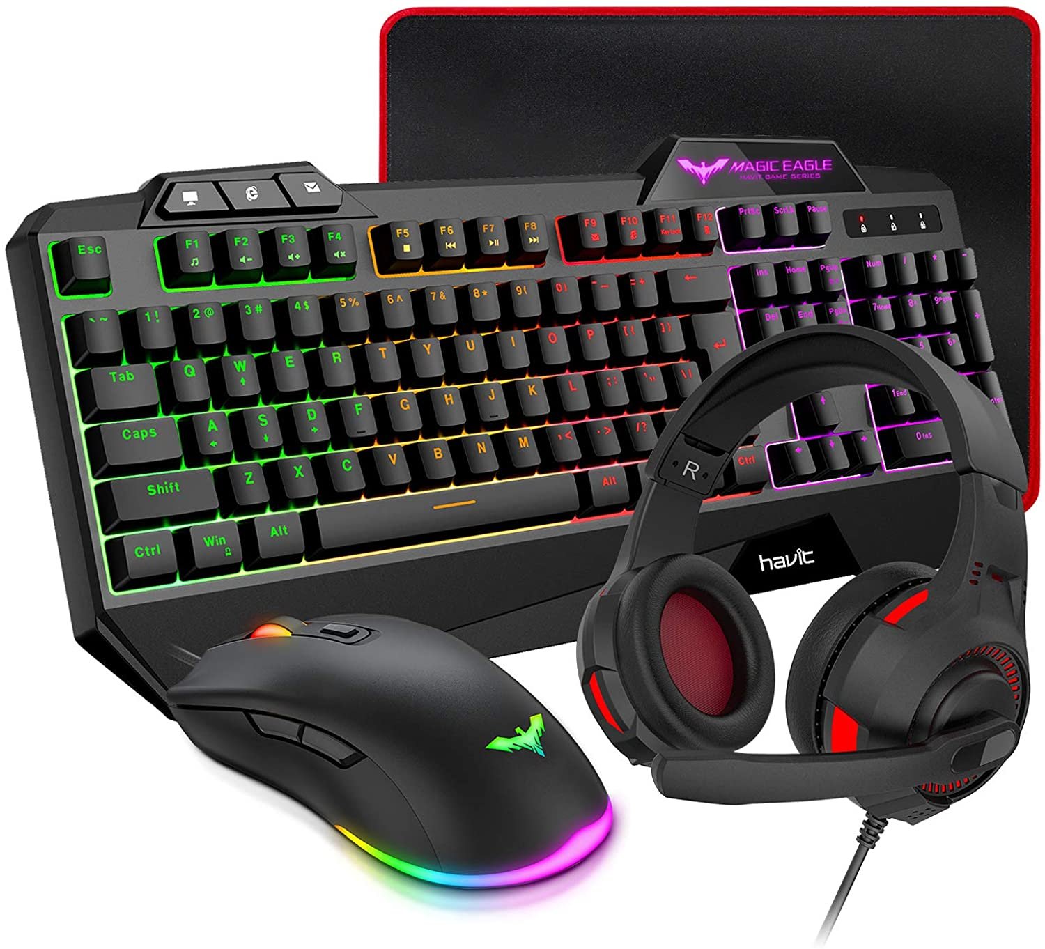 Havit Kb501cm 4ni1 Gaming Keyboard Mouse Headhphone And M. Pad Combo