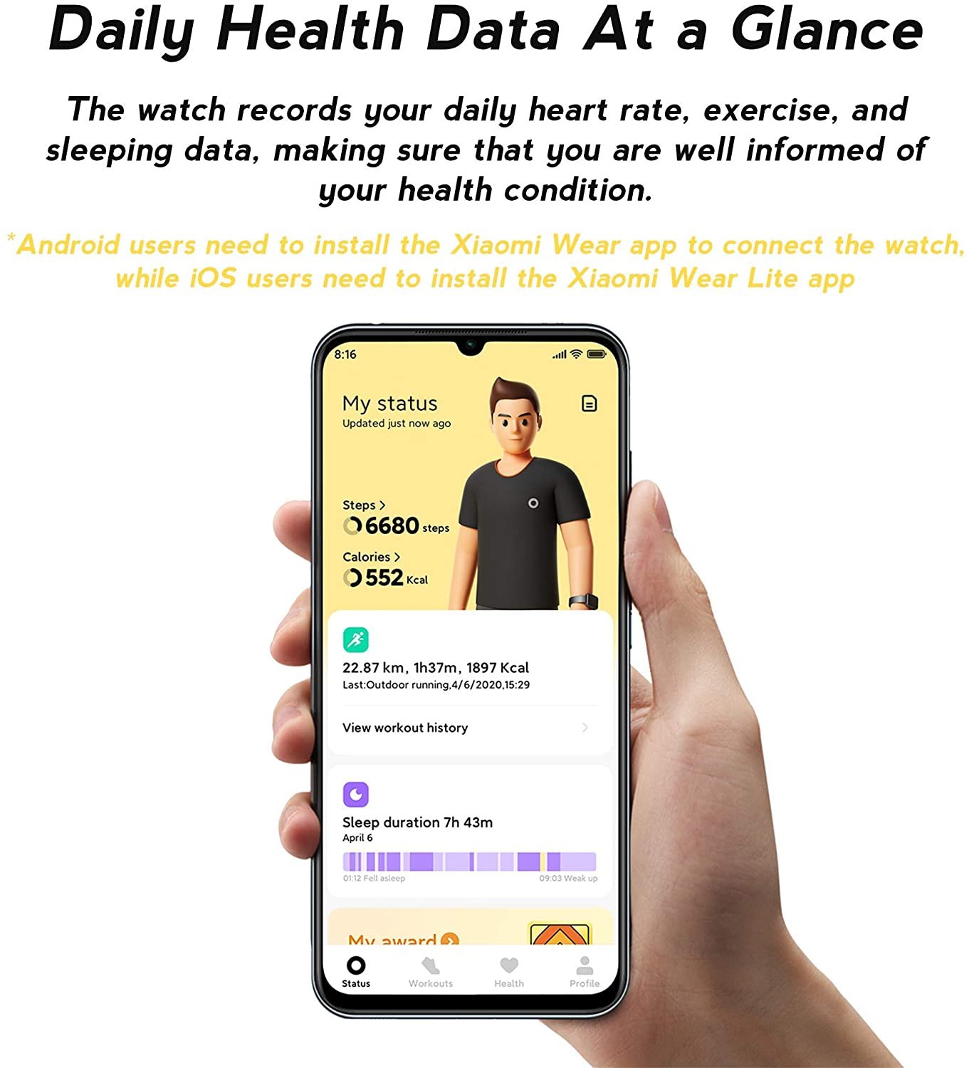 Mi Watch Lite Smart Watch With Heart Beat Monitoring Long Battery Lif
