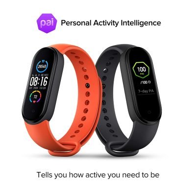 Mi Smart Band 5 Fitness Band, 1.1-inch Amoled Color Display, Magnetic