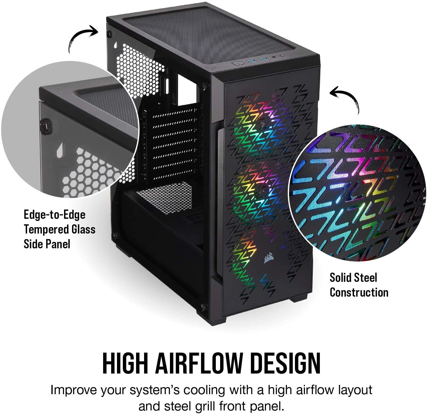 Corsair Icue 220t Rgb Airflow Mid-tower Smart Case/casing Black