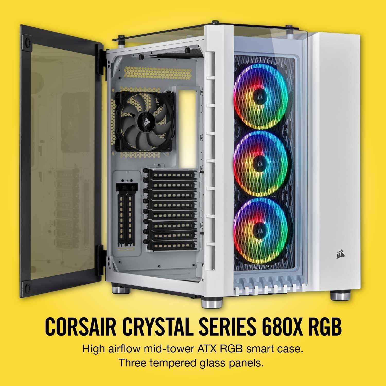 Corsair Crystal Series 680x Rgb Atx High Airflow Smart Gaming Case