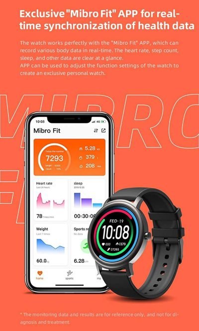 Mibro Air Round Smart Watch 25days Standby Battery Life -1yr Wrnty.
