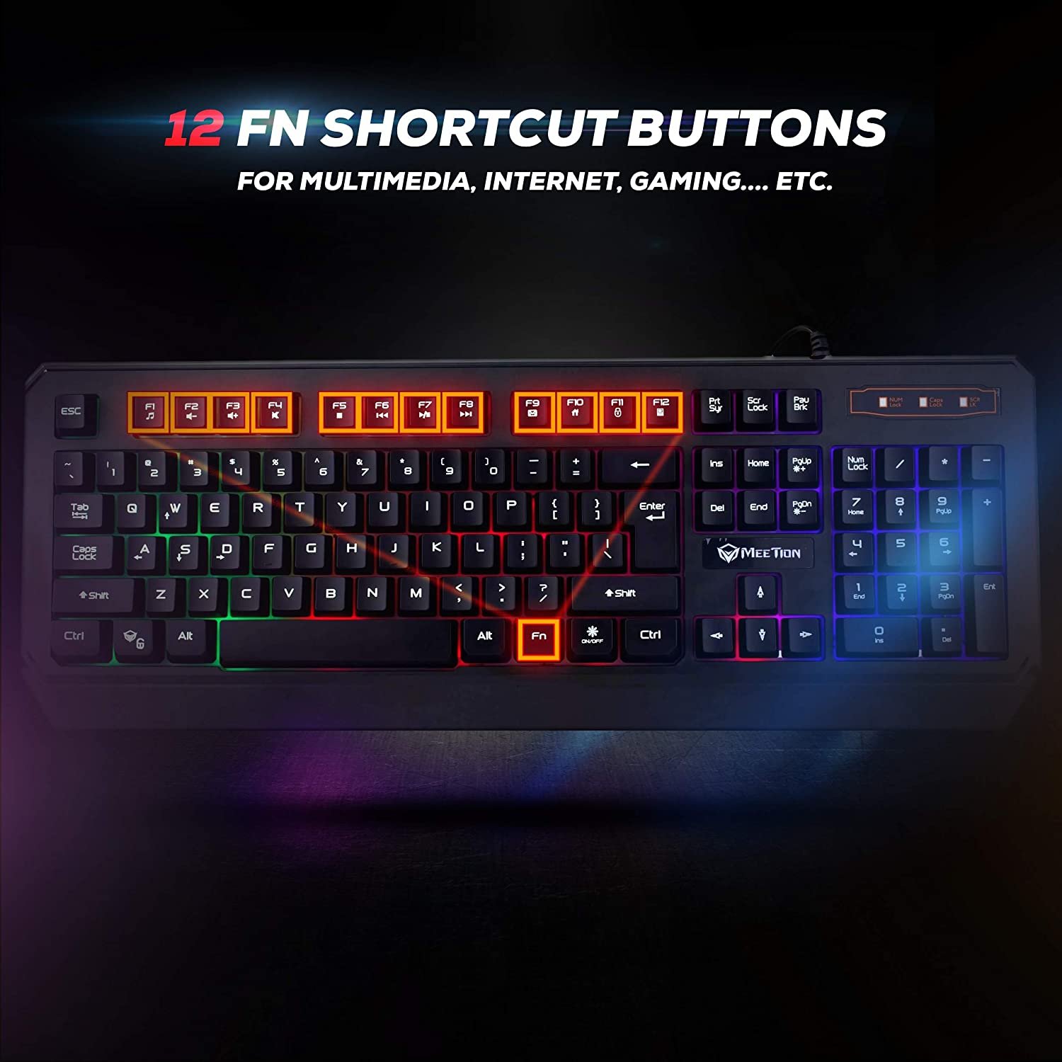 Meetion Waterproof Backlit Gaming Keyboard K9320 With 1yr Warranty