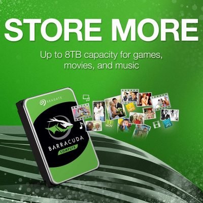 Seagate BarraCuda 8TB Internal Hard Drive HDD – 3.5 Inch Sata 6 Gb/s 5400 RPM 256MB Cache for Computer Desktop PC ST8000DM004