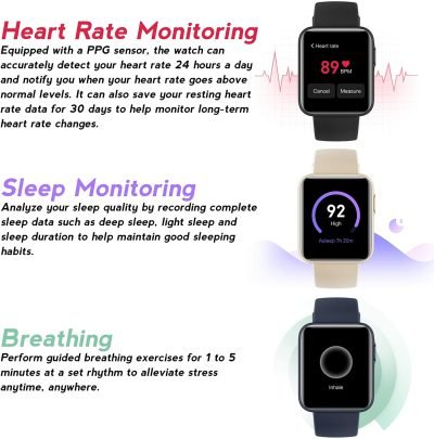 Mi Watch Lite Smart Watch With Heart Beat Monitoring Long Battery Lif