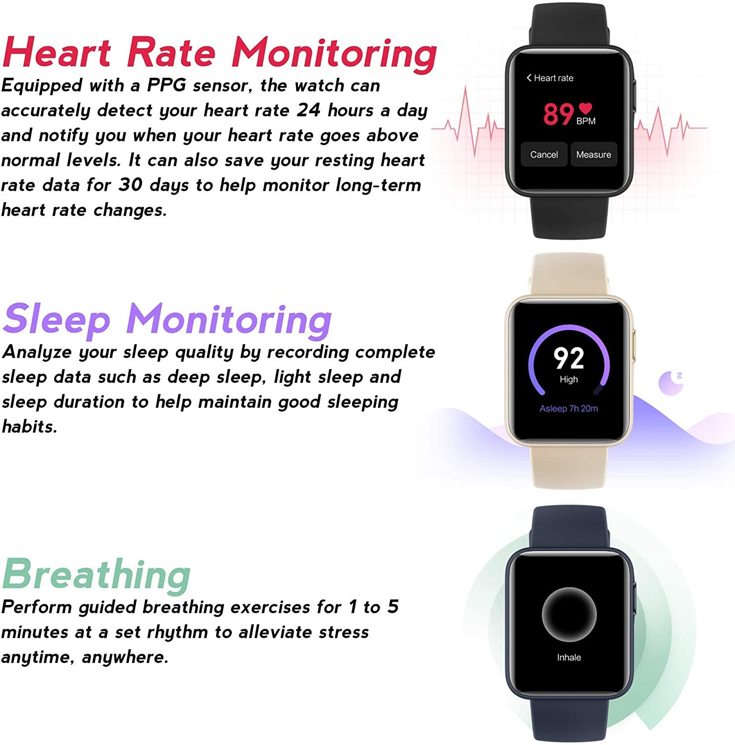 Mi Watch Lite Smart Watch With Heart Beat Monitoring Long Battery Lif