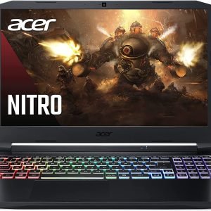 The Acer Nitro 5 2021 (AN515-45) is a powerful gaming laptop that helps you play your favorite games smoothly. Here’s what makes it special: Fast Processor: It has an AMD Ryzen 7 5800H processor. Think of this as the brain of the laptop. It’s super fast and helps your laptop handle games and other tasks quickly. Amazing Graphics: The laptop comes with an NVIDIA GeForce RTX 3070 graphics card. This is like having a super high-quality game projector in your laptop. It makes games look really good and run smoothly, with bright colors and clear details. Lots of Memory: It has 8GB of RAM. RAM helps your laptop run multiple programs at once without slowing down. So, you can play games, chat, and do other things at the same time without any lag. Cool Design: The Acer Nitro 5 has a sleek and modern look with red accents and a cool design that gamers love. It also has a backlit keyboard, which means the keys light up, so you can see them easily even when it’s dark. Fast Storage: The laptop comes with a fast SSD (Solid State Drive). This type of storage is quicker than traditional hard drives, which means your games and files load faster, and your laptop starts up quickly. Large Display: It has a big screen that makes games and movies look great. The display is designed to show clear and bright pictures, making it perfect for playing games and watching videos. Cooling System: The Nitro 5 has a good cooling system with fans that keep the laptop cool, even when you're playing games for a long time. This helps prevent it from getting too hot. Easy Connectivity: The laptop has multiple ports so you can connect things like a mouse, headset, or external storage easily. In summary, the Acer Nitro 5 2021 (AN515-45) Gaming Laptop is a fantastic choice if you want a powerful and stylish laptop for gaming. With its fast processor, amazing graphics, and cool features, it’s designed to make your gaming experience awesome and enjoyable!