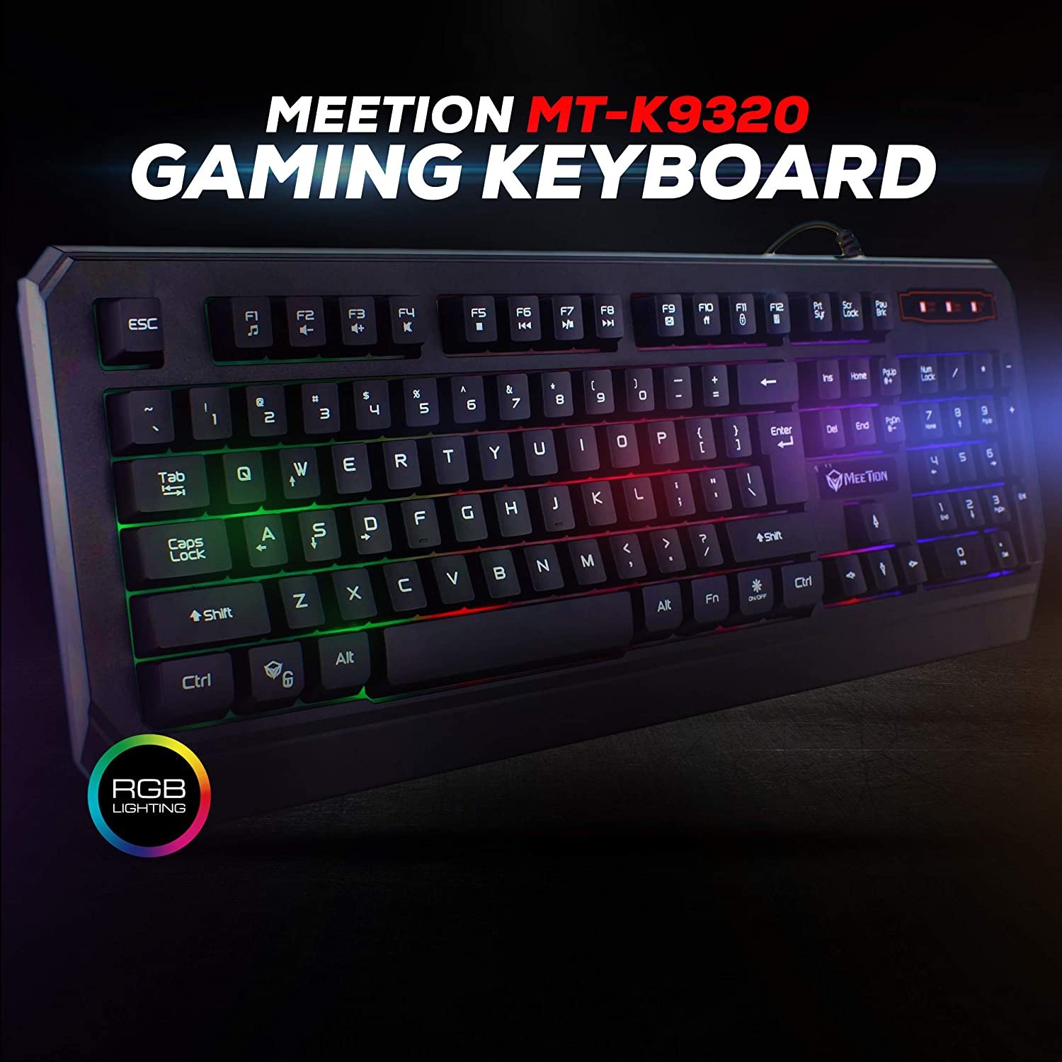 Meetion Waterproof Backlit Gaming Keyboard K9320 With 1yr Warranty