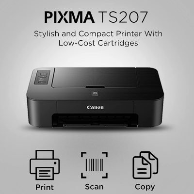 Canon Pixma Ts207 Stylish And Compact Printer With Low-cost Cartridges