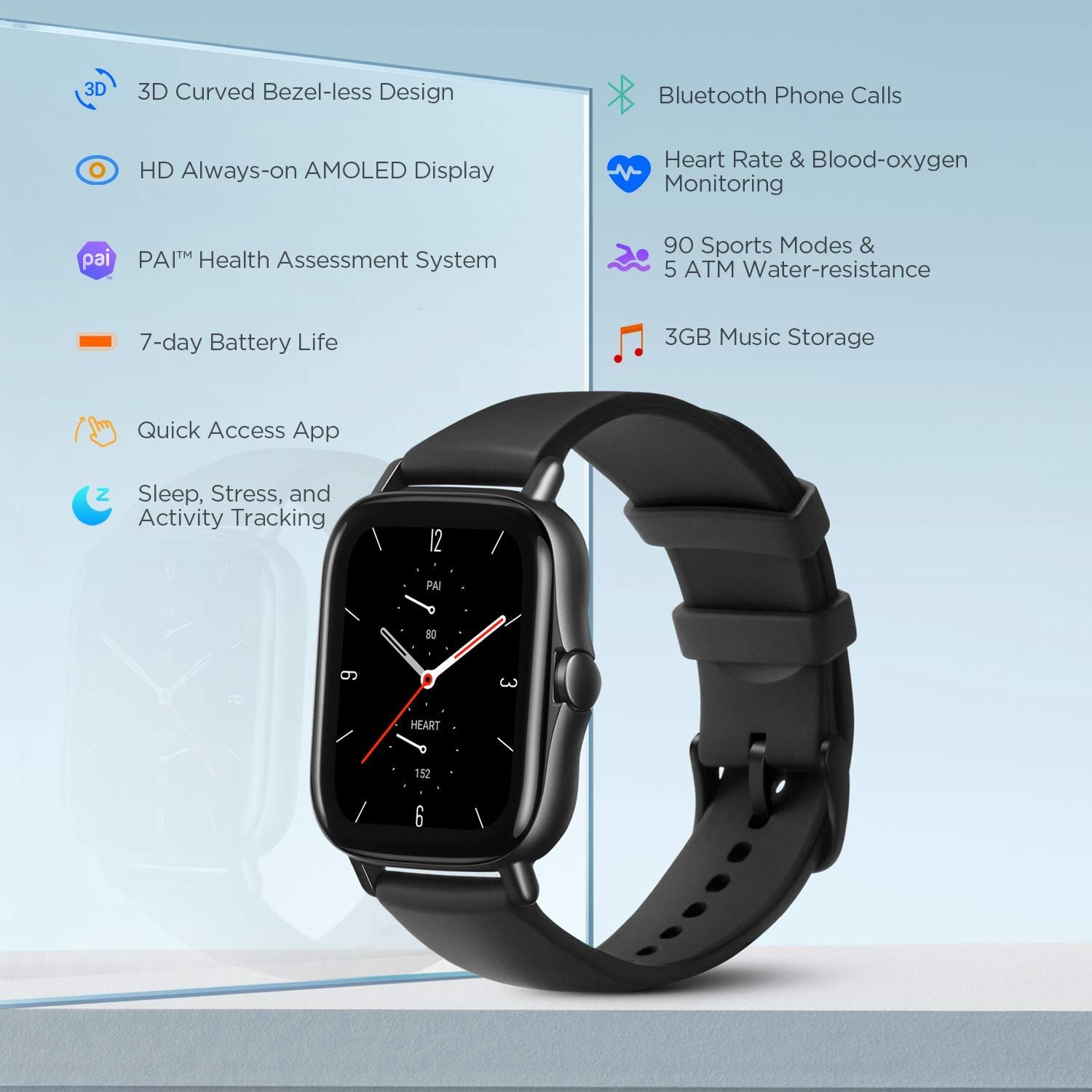 Amazfit Gts2 Smart Watch, 1.65 Inch (4.2 Cm) Amoled Display Men/women