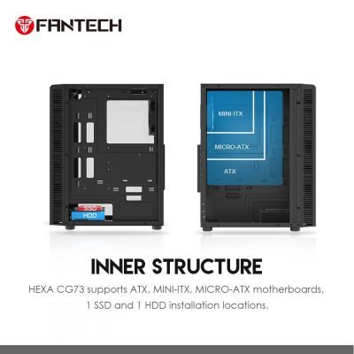 Fantech Cg76 Middle Tower Case / Pc Case / Pc Casing- 4rgb Fan