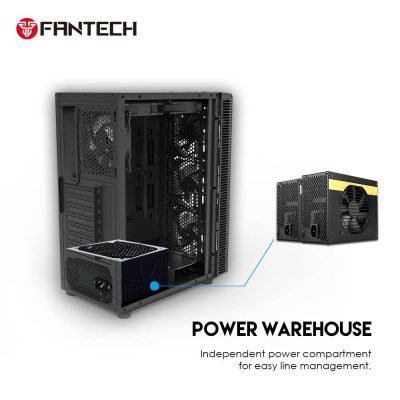 Fantech Cg76 Middle Tower Case / Pc Case / Pc Casing- 4rgb Fan