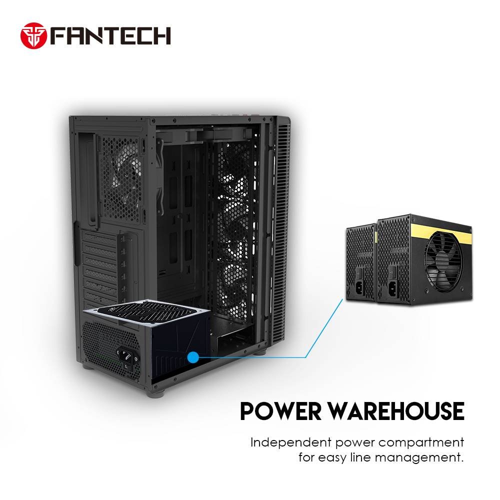 Fantech Cg76 Middle Tower Case / Pc Case / Pc Casing- 4rgb Fan