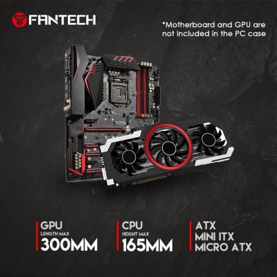 Fantech Cg76 Middle Tower Case / Pc Case / Pc Casing- 4rgb Fan