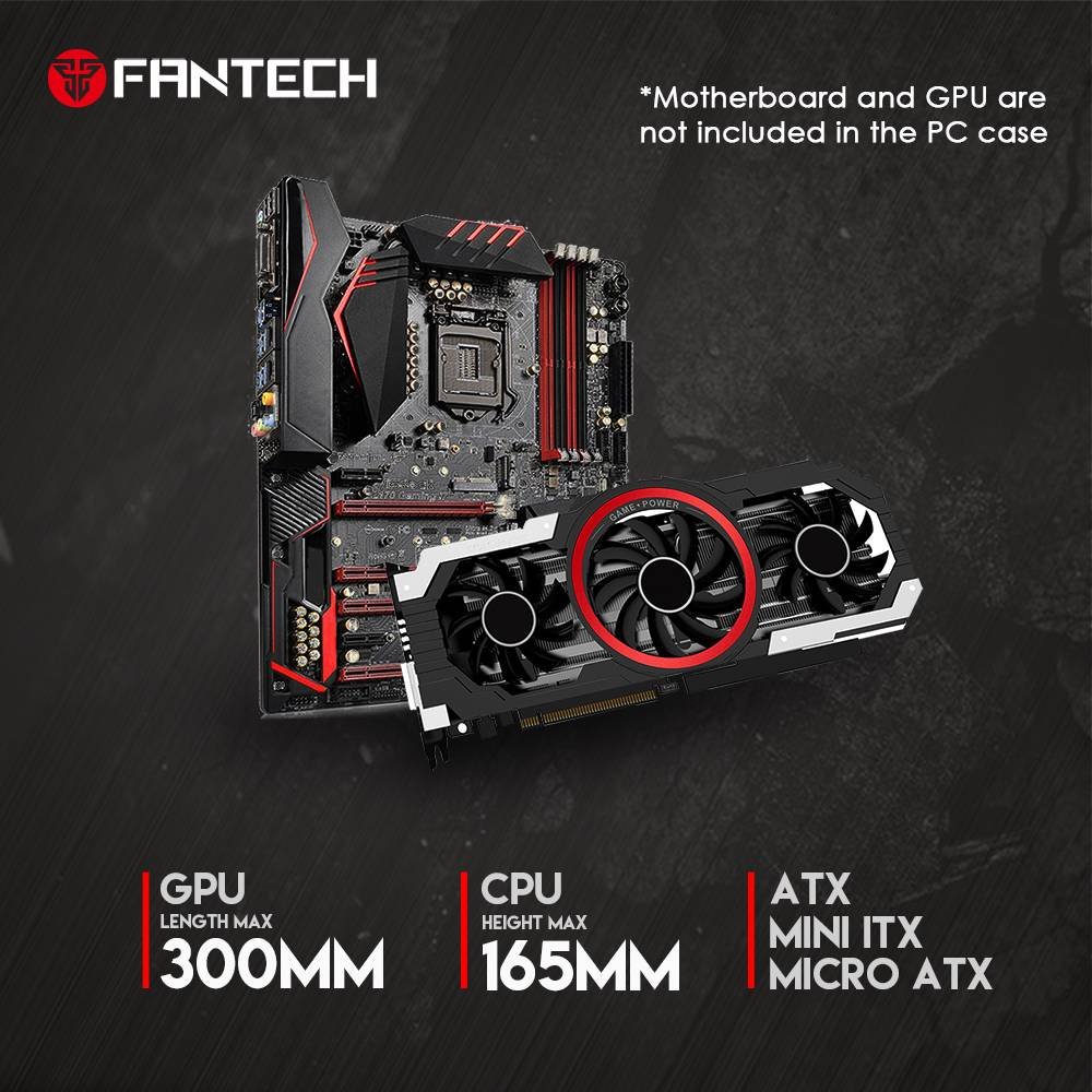 Fantech Cg76 Middle Tower Case / Pc Case / Pc Casing- 4rgb Fan