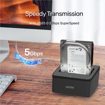 Unitek Y-1078 Usb3.0 To Sata6g Docking Station/black 1yr Wrnty.