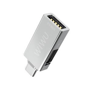 Wiwu T02 Type-c To Dual Usb Adapter Usb 3.0*1 + Usb 2.0*1, Zinc Alloy