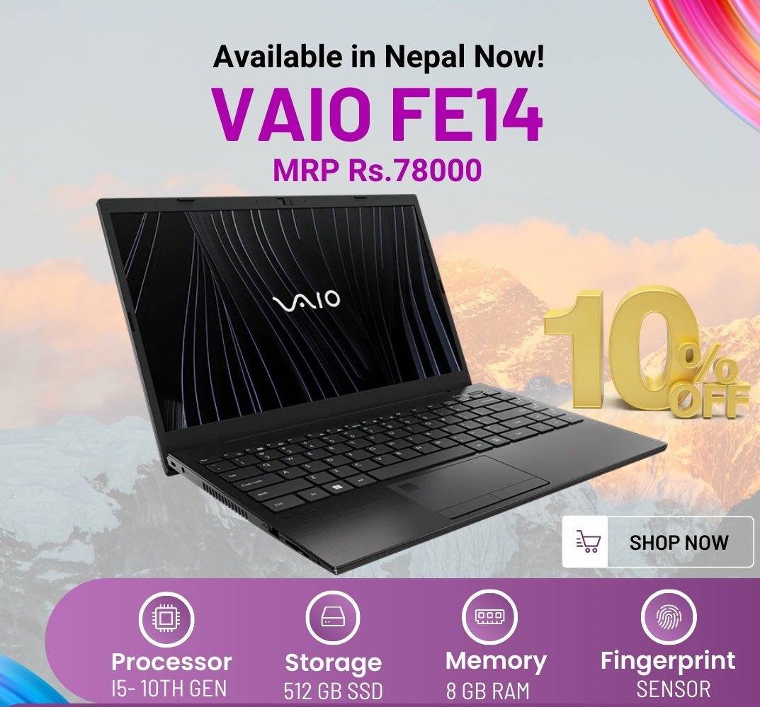 VAIO i5 10th Gen 8GB RAM, 512GB NVMe Laptop