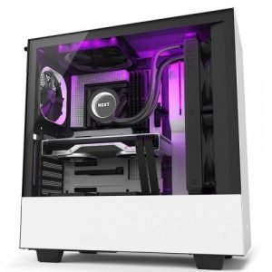 NZXT H210i, Mini-ITX PC Gaming Case, Type-C Port, Tempered Glass , RGB Lighting Matte White