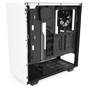 NZXT H510i, ATX Mid -Tower PC Gaming Case, USB Type-C Port, Tempered Glass, RGB Lighting – White/Black