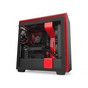 NZXT H710i ATX Mid Tower, Front I/O USB Type-C Port, Tempered Glass Side, RGB Lighting , Black/Red