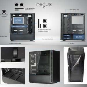 TECWARE NEXUS C BLACK TG ATX CASE With (3X120MM) Fans