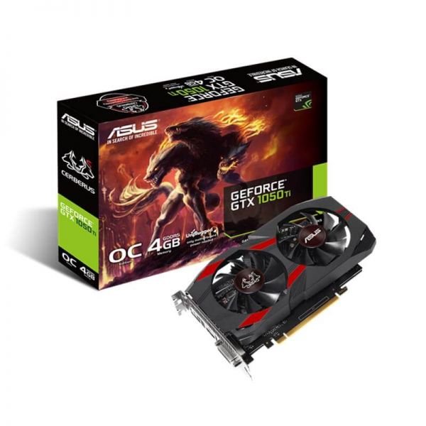 Asus Cerberus GeForce GTX 1050 Ti Graphics Card - Cerberus-GTX1050TI-O4G, 4GB GDDR5 VRAM