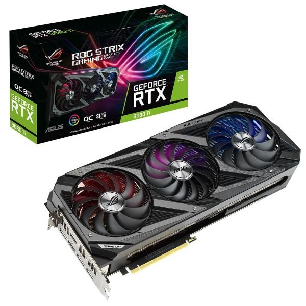 Asus ROG Strix GeForce RTX 3060 Ti V2 OC Edition Graphics Card - 8GB GDDR6 VRAM (Asus ROG-STRIX-RTX3060TI-O8G-V2-GAMING)