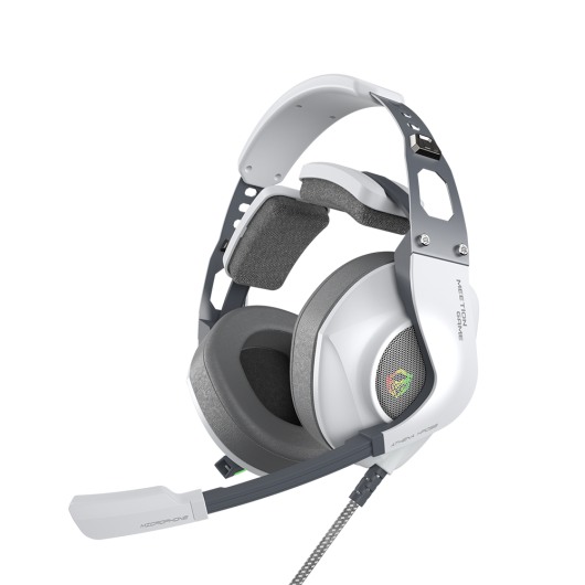 Meetion HP099 RGB Backlit Gaming Headphones - White Edition