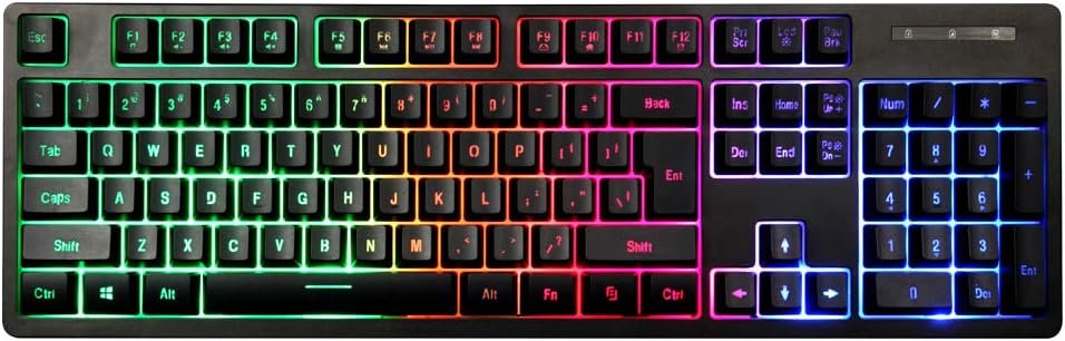 1st Player Fire Dancing K5 Membrane Gaming Keyboard RGB LED Backlit