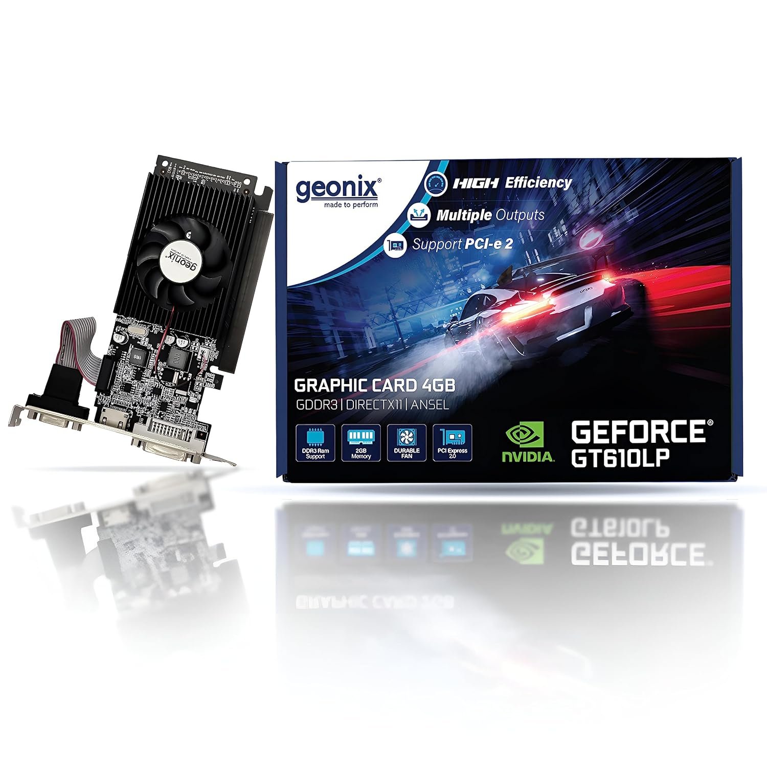 GEONIX GEFORCE GT 730LP 4GB DDR3 Graphics Card - VGA, HDMI, DVI Outputs