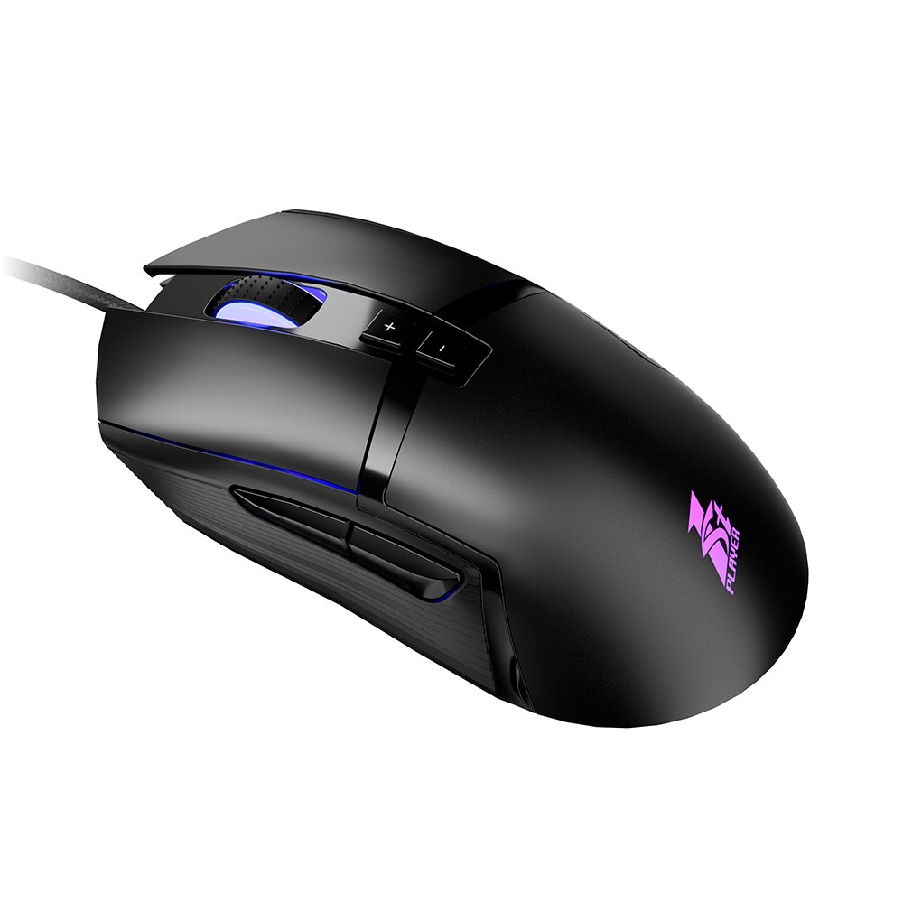 1st player MOUSE BH5.0 Black,BULLET HUNTER SERIES Gaming mouse with RGB Effects. DPI 12000. Polling Rate 500Hz. FPS 6400. IPS 32
