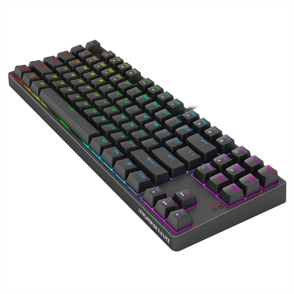 1STPLAYER DK 5.0 VER.2 LITE USB WIRED RGB TENKEYLESS TKL 87 KEYS GAMING MECHANICAL KEYBOARD (DK5.0 VER.2 LITE) - BLUE/RED SWITCH
