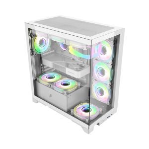 1stplayer Mi8 WHITE Case without case fan 50% View Panels , Full Tower Gaming Case , USB3.0*1+USB2.0*2+HD AUDIO ·DOUBLE SIDE TEMPERED GLA