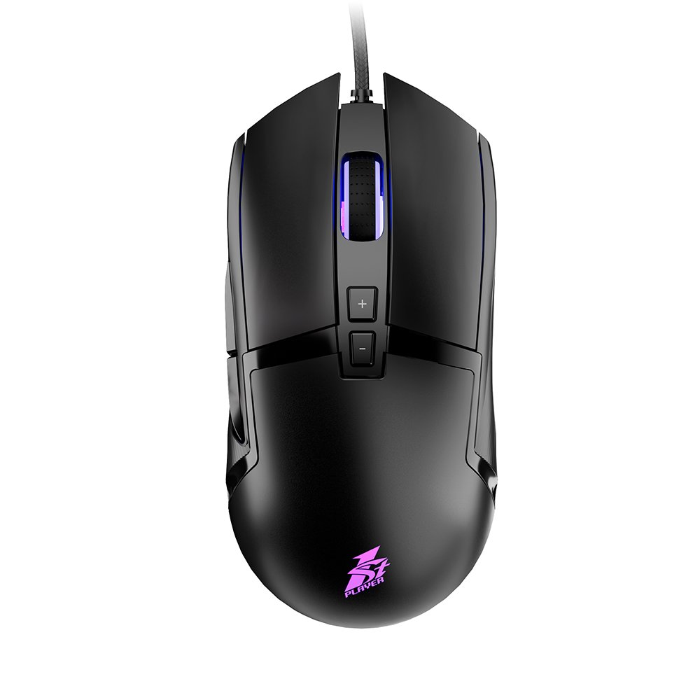 1st player MOUSE BH5.0 Black,BULLET HUNTER SERIES Gaming mouse with RGB Effects. DPI 12000. Polling Rate 500Hz. FPS 6400. IPS 32