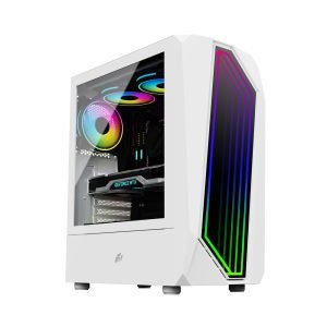 1stplayer IS6 WHITE Case With F2-W ARGB fan · Fans Support: Up to 6 fans, Mid Tower Gaming Case,USB3.0*1+USB2.0*2+HD AUDIO, LEFT SIDE PANEL: TEMPERED GLASS Liquid Cooling Support 240L