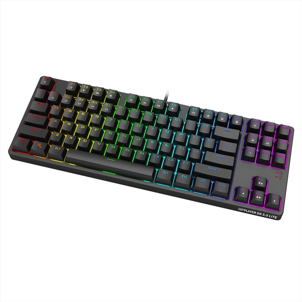 1STPLAYER DK 5.0 VER.2 LITE USB WIRED RGB TENKEYLESS TKL 87 KEYS GAMING MECHANICAL KEYBOARD (DK5.0 VER.2 LITE) - BLUE/RED SWITCH